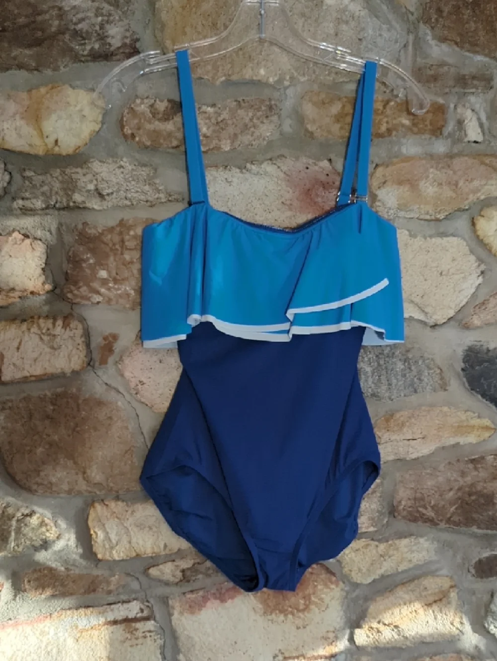 Contours By Coco Reef Bright Blue Ruffle One-Piece Swimsuit - Picture 3 of 12